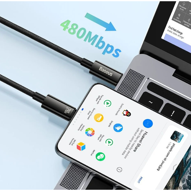 Cáp Sạc Nhanh Type-C to Type-C PD 240W Baseus, Dây Cáp Bọc Dù Cho Mac Samsung Samsung Xiaomi iPad Huawei ...