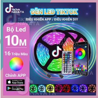 Đèn Led TikTok 5m 10m Điều Khiển APP 16 Triệu Màu, Pha Màu DIY đèn trang trí phòng ngủ Led 5050 RGB Loại Tốt