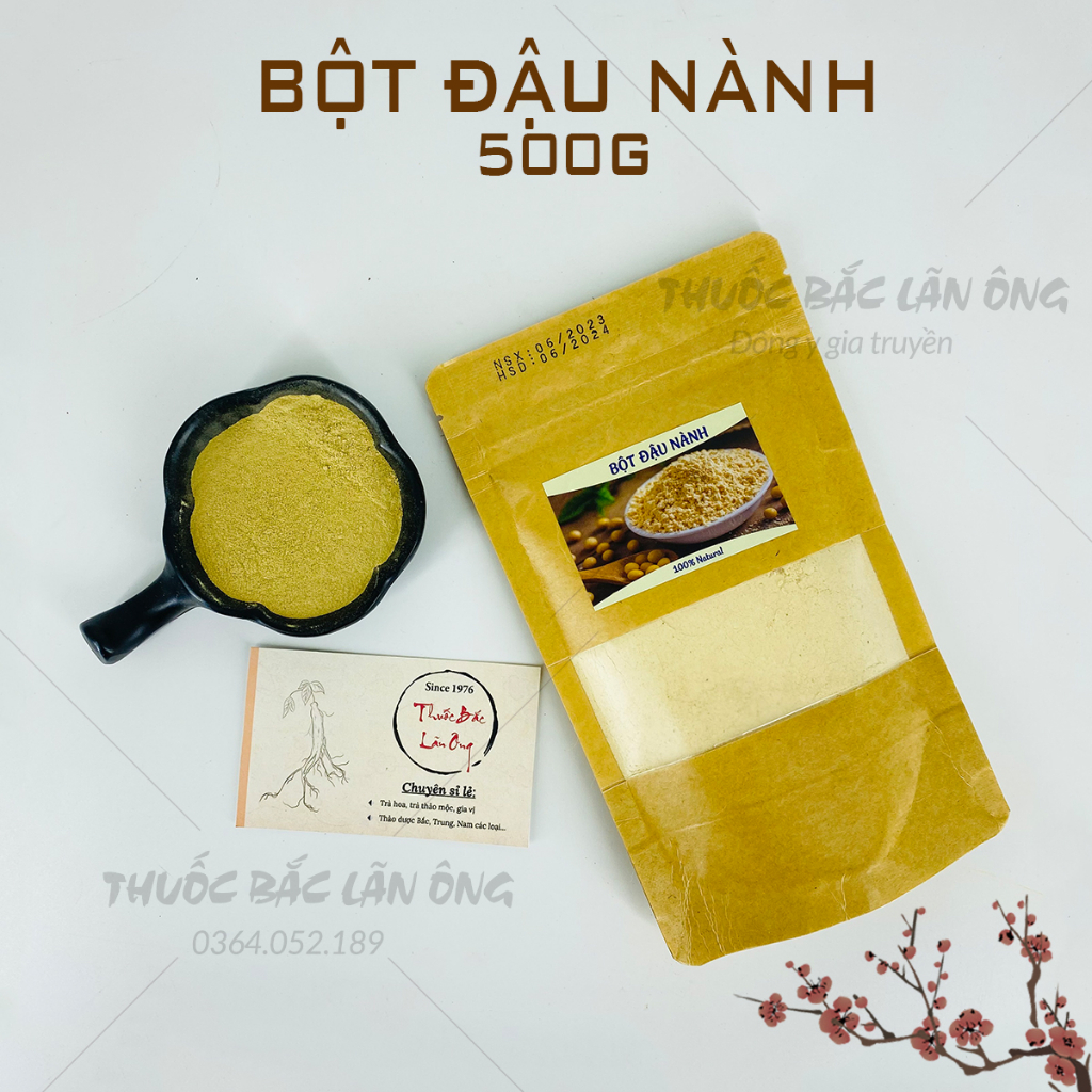 Bột đậu nành rang thơm nguyên chất 500g (Hạt đậu nành hữu cơ tự nhiên)