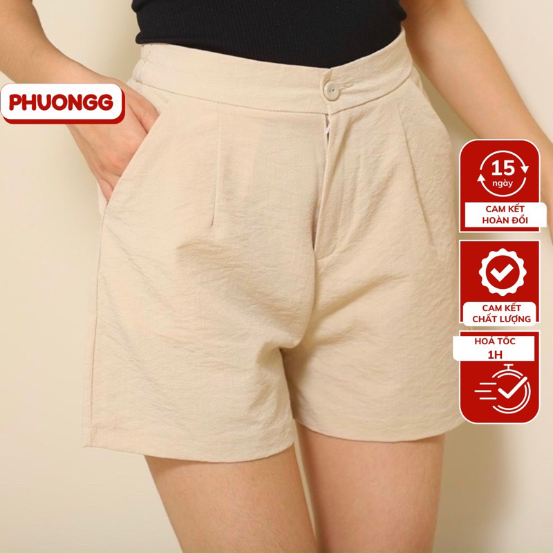 Quần short đũi phối cúc gồm 5 màu form rộng rãi freesize