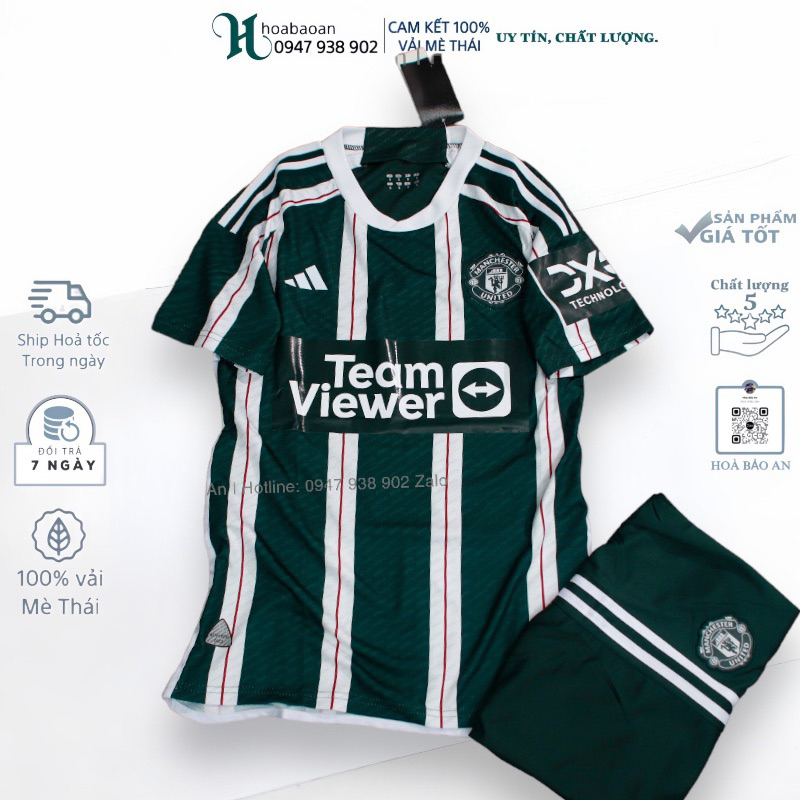 Bộ quần áo bóng đá gia đình CLB Manchester Sân khách hàng cao cấp
