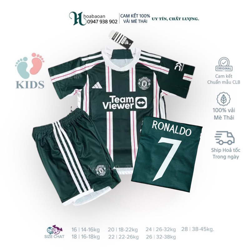 Bộ quần áo bóng đá gia đình CLB Manchester Sân khách hàng cao cấp