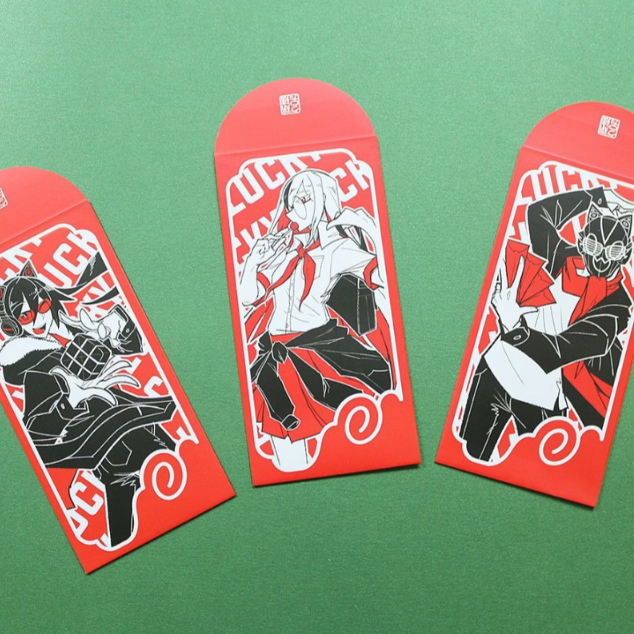 Set 10 bao lì xì Tết in hình Anime giấy C150 cán mờ Thiết Kế Độc Quyền - Mask Maker