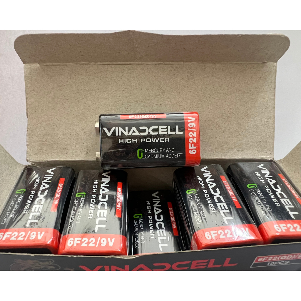Pin vuông 9v Vinaxell 6F22/9V High Power - Hộp 10 viên