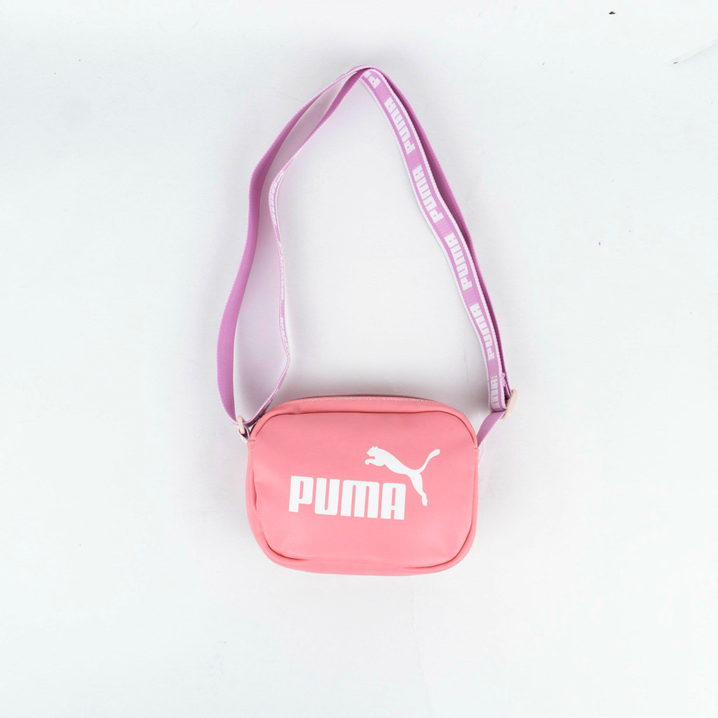 Túi đeo chéo Puma màu hồng chất liệu da