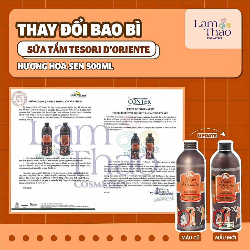 Sữa Tắm Nước Hoa Tesori D'Oriente Bath Cream