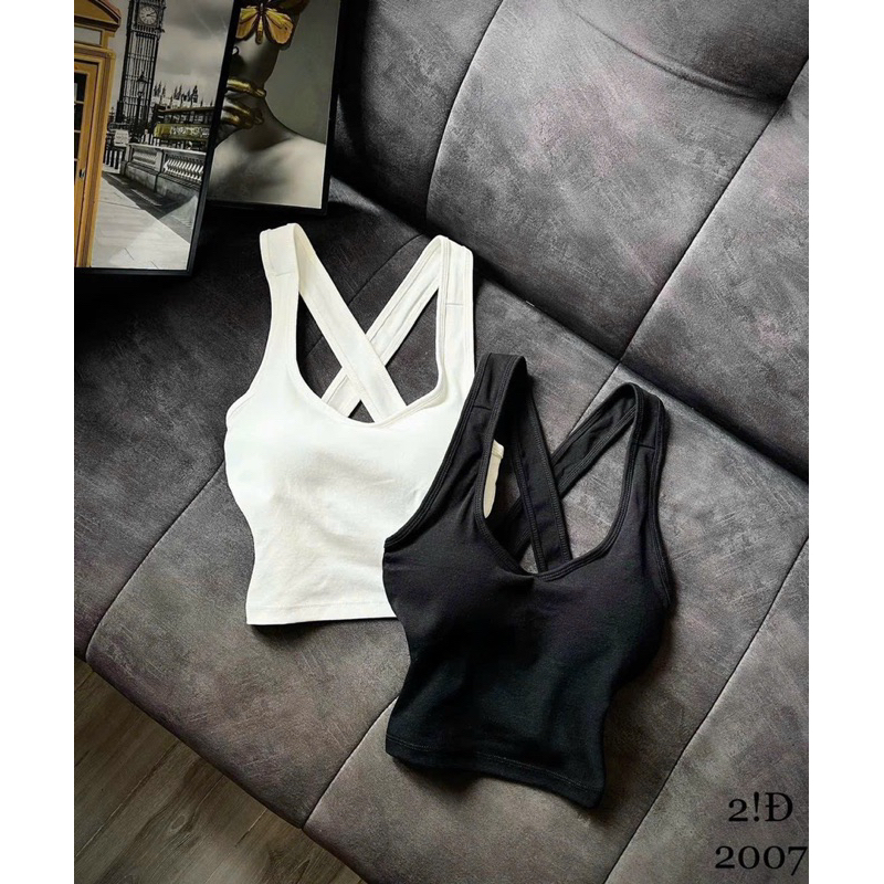 Áo 2 dây chéo lưng , áo bra thể thao tập gym hở lưng - B7K