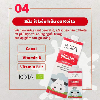 Sữa bò  hữu cơ ít béo Koita 1L