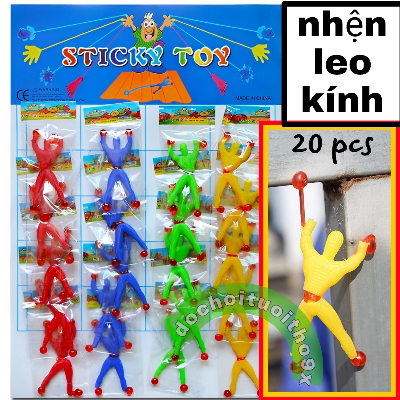 Vỉ 20 sticky toys Người nhện leo kính