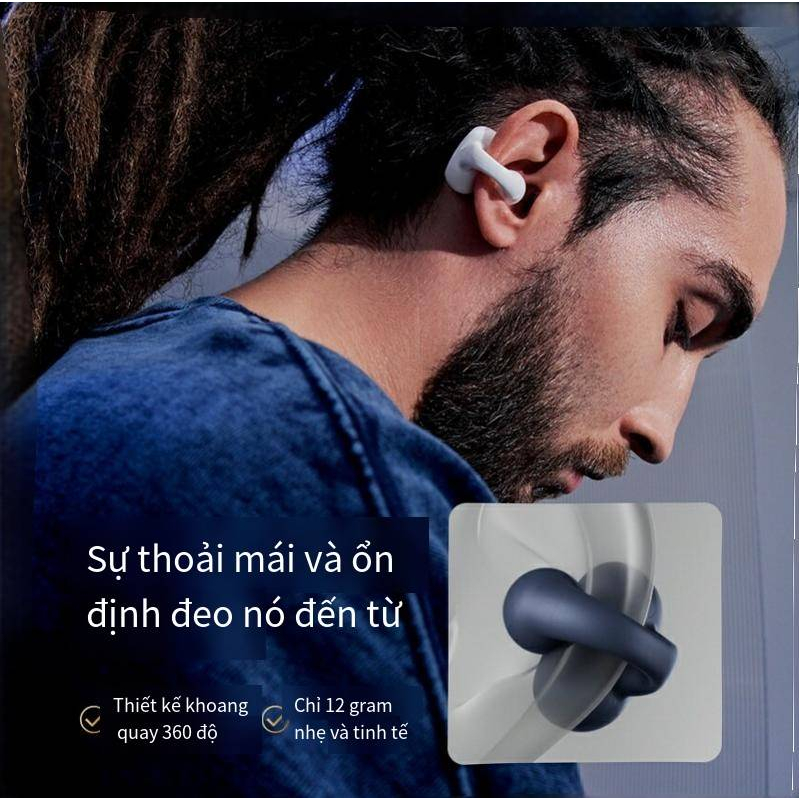 Tai Nghe Bluetooth Dẫn Truyền Xương/Kẹp Tai Không Dây/Giảm Tiếng Ồn Thông Minh Thể Thao