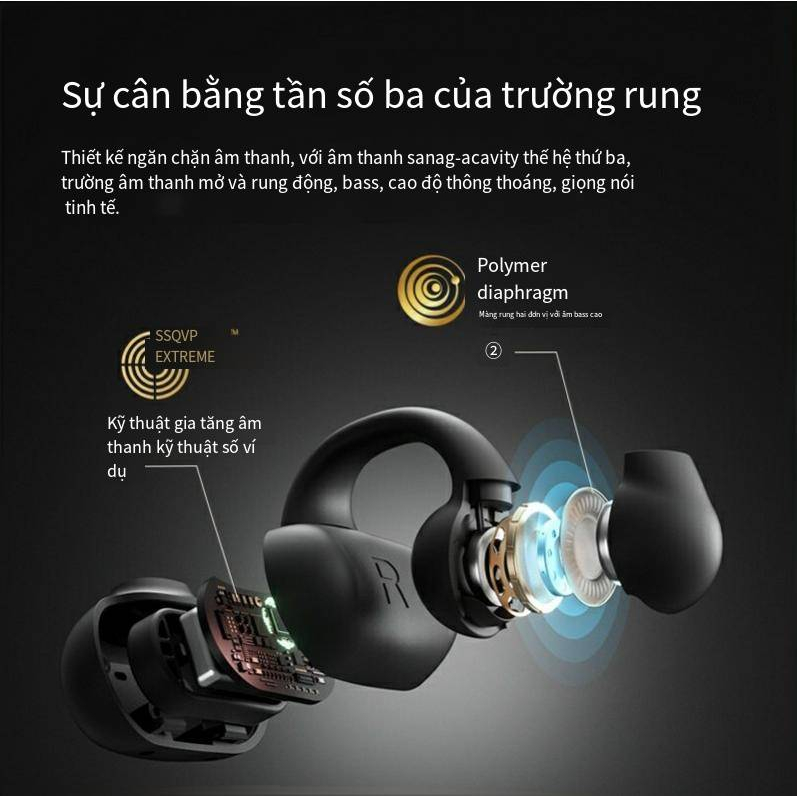 Tai Nghe Bluetooth Dẫn Truyền Xương/Kẹp Tai Không Dây/Giảm Tiếng Ồn Thông Minh Thể Thao