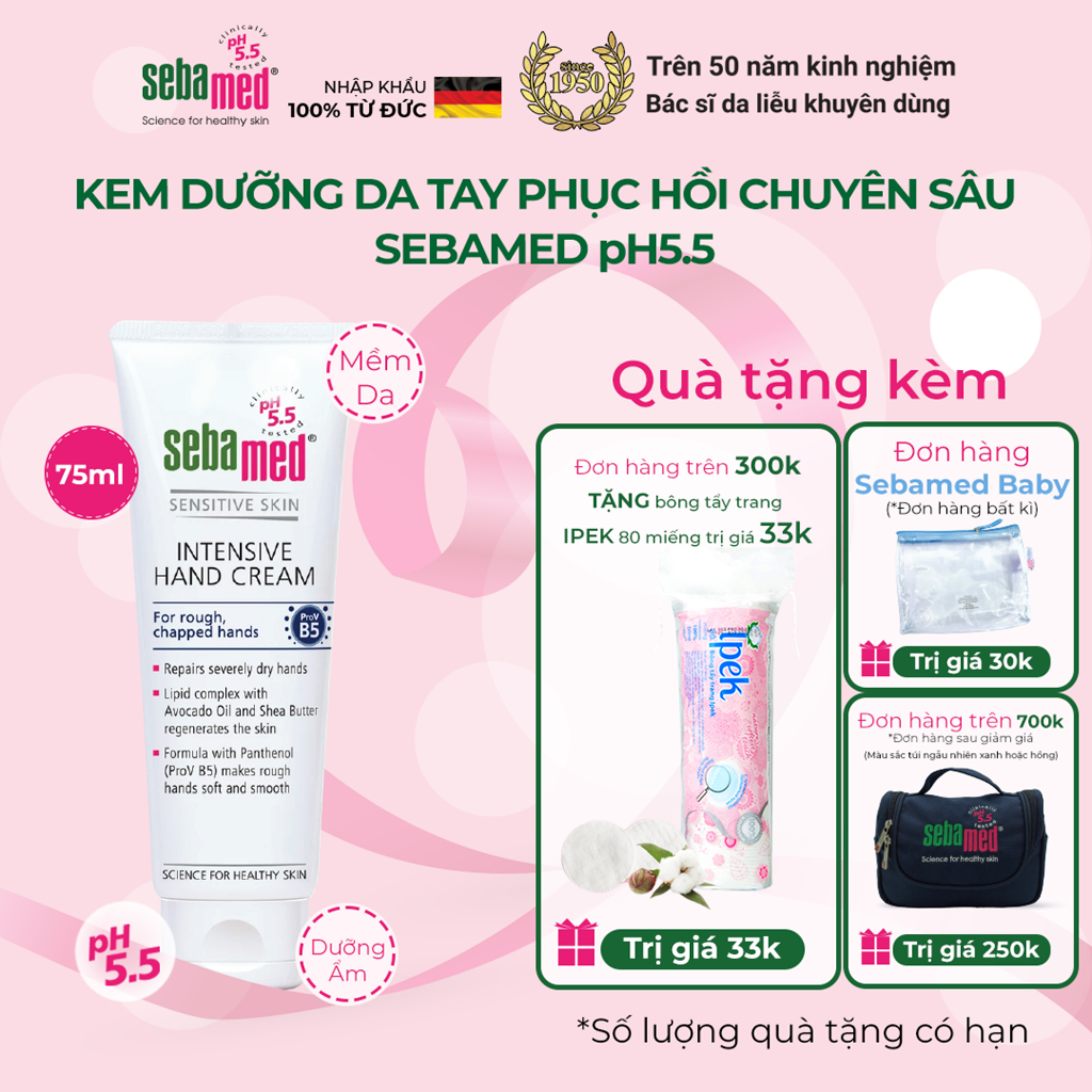 Kem dưỡng da tay Sebamed Intensive Hand Cream pH5.5 (75ml)