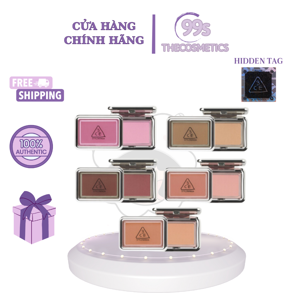 Má Hồng 3CE New Take Face Blusher [Youth Pink- The Motion- Haze Beige-Enjoyable-Friendly]