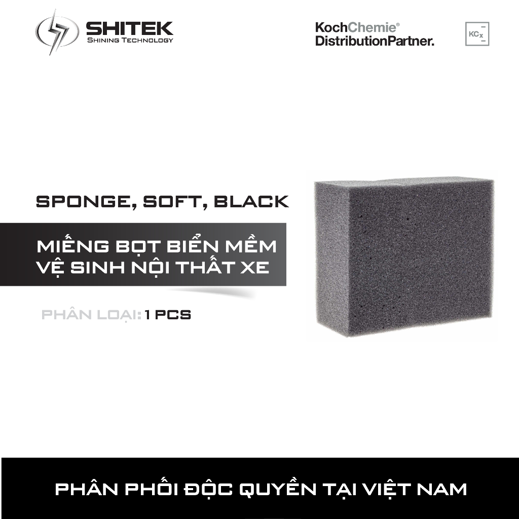 Miếng bọt biển mềm vệ sinh nội thất xe - Sponge, soft, black Koch Chemie