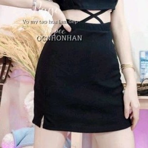 Sét áo quấn bụng và chân váy xẻ đùi