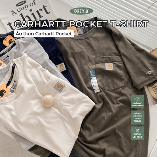 Áo thun tay lỡ carhartt tshirt pocket greyb unisex phong cách hàn quốc