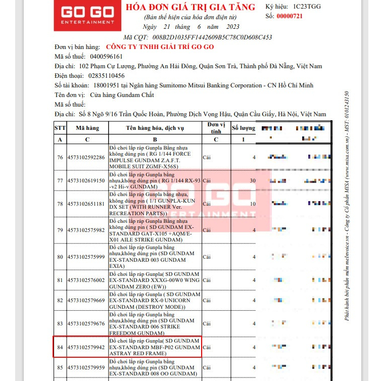 Mô Hình lắp ráp MG Gundam Astray Red Frame Kai 6601 - GDC
