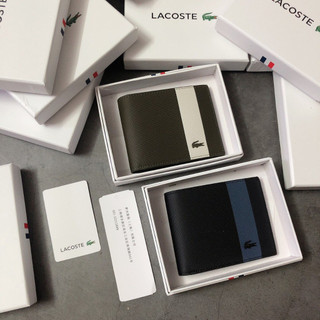 Ví lacoste nam sọc màu da mềm