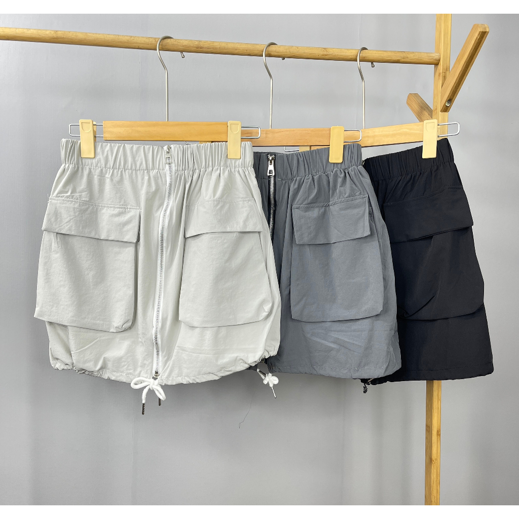 Chân Váy Ngắn Vải Dù, Chân Váy Cạp Chun Co Giãn 3 size SML