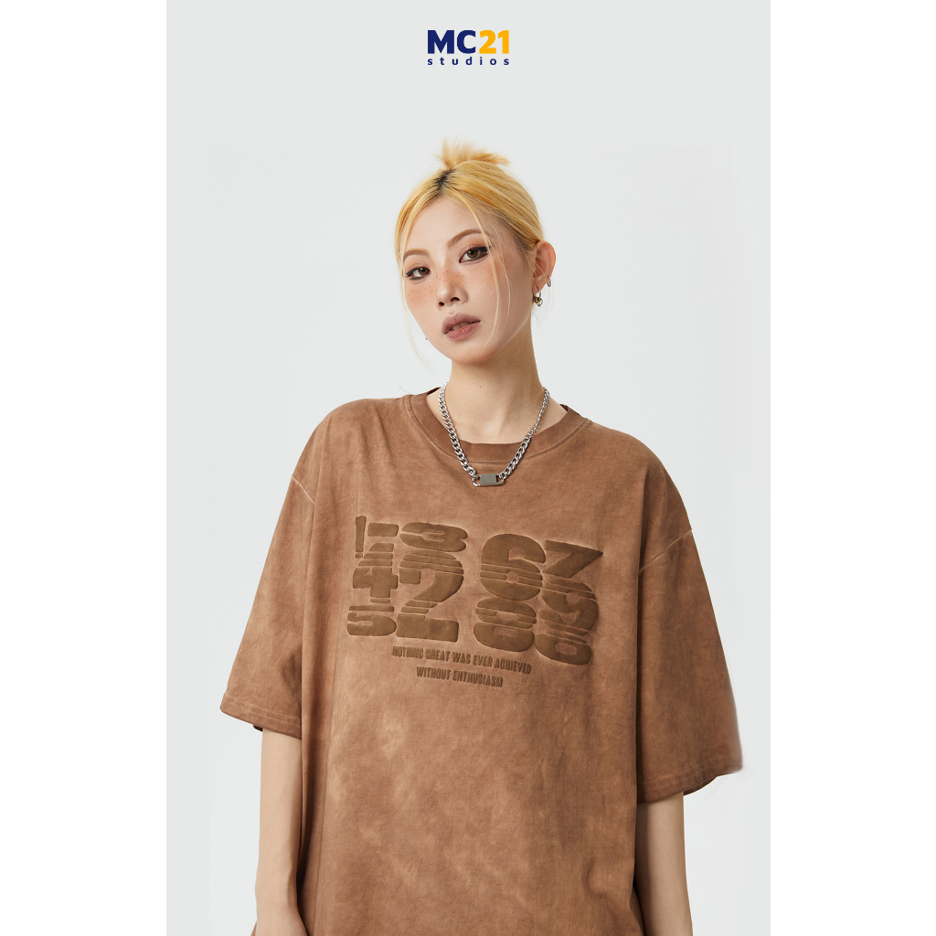 Áo phông MC21.STUDIOS oversize tay lỡ Unisex Ulzzang Streetwear Hàn Quốc tee form rộng t-shirt nam nữ pull A3727