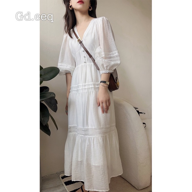 ĐẦM MAXI THÔ PHỐI REN