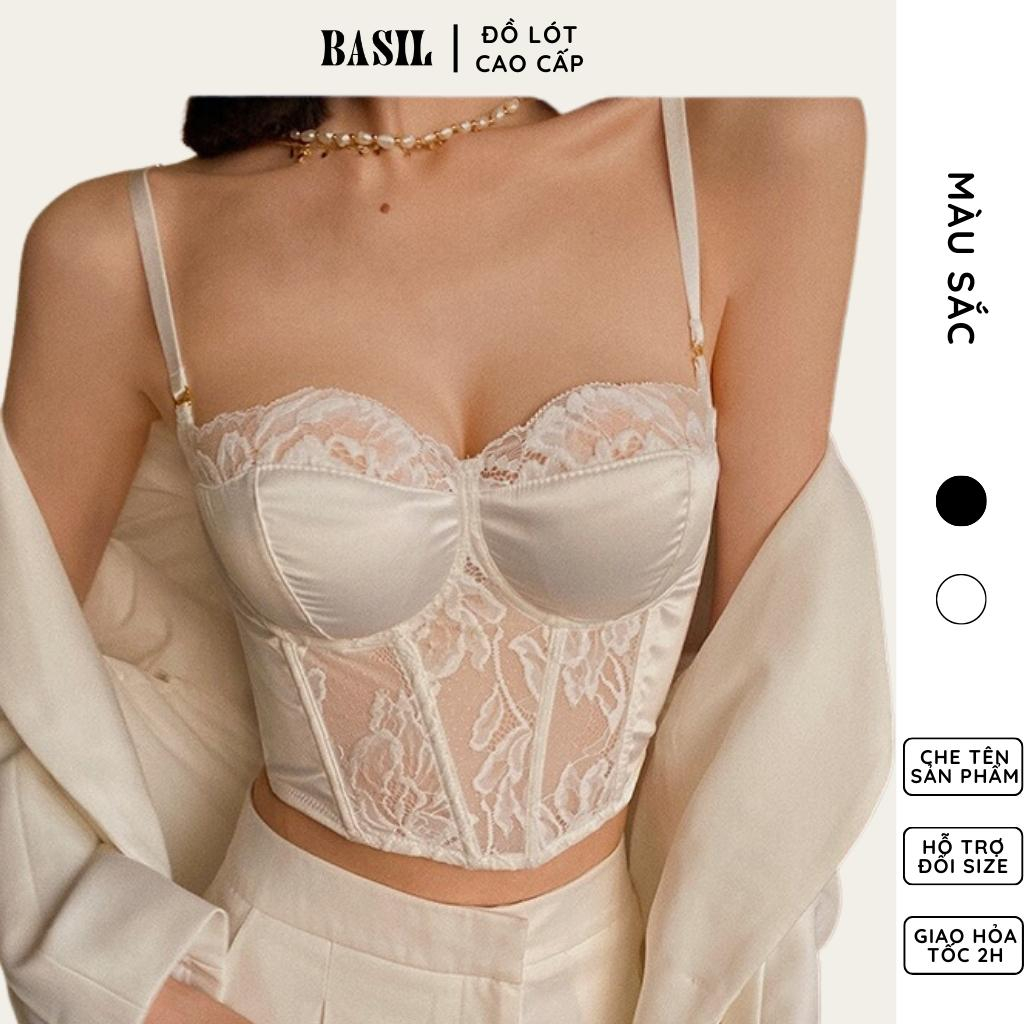 Áo lót conrset SS09 Basil nữ viền ren cổ điển đệm mỏng có gọng nâng ngực | BigBuy360 - bigbuy360.vn