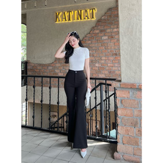 Quần ống loe nữ dáng dài cạp cao 1 nút đi làm đi chơi cực kỳ tôn dáng mụp store