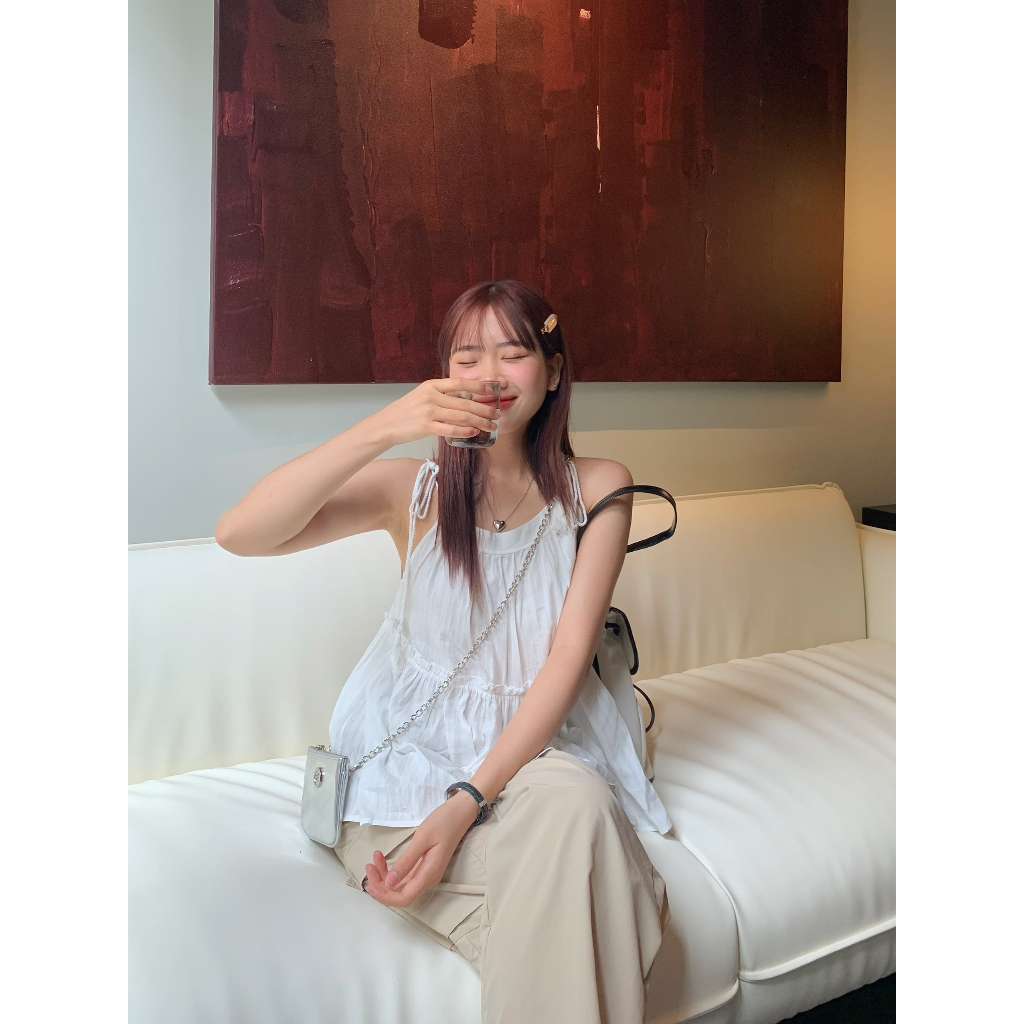 Áo yếm bèo vai dây TKA326 LOLLIE STUDIO