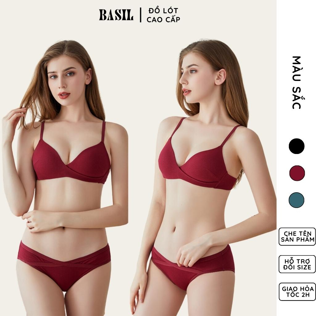 Bộ đồ lót BS01 Basil nữ cotton mềm nhẹ không gọng tôn ngực