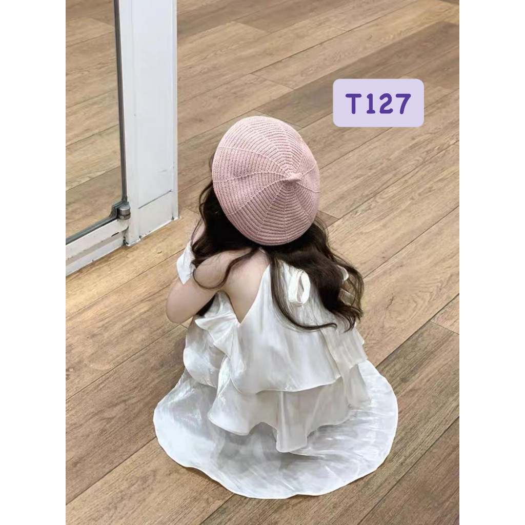 T127 Đầm 2 dây trắng 3 tầng cho bé