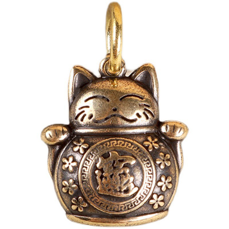 Móc Khóa Trang Trí Phong Thủy Bằng Đồng Thau Quả Bầu,Đồng xu,Ty hưu, Mèo Phát Tài, Mã Đáo Thành Công...