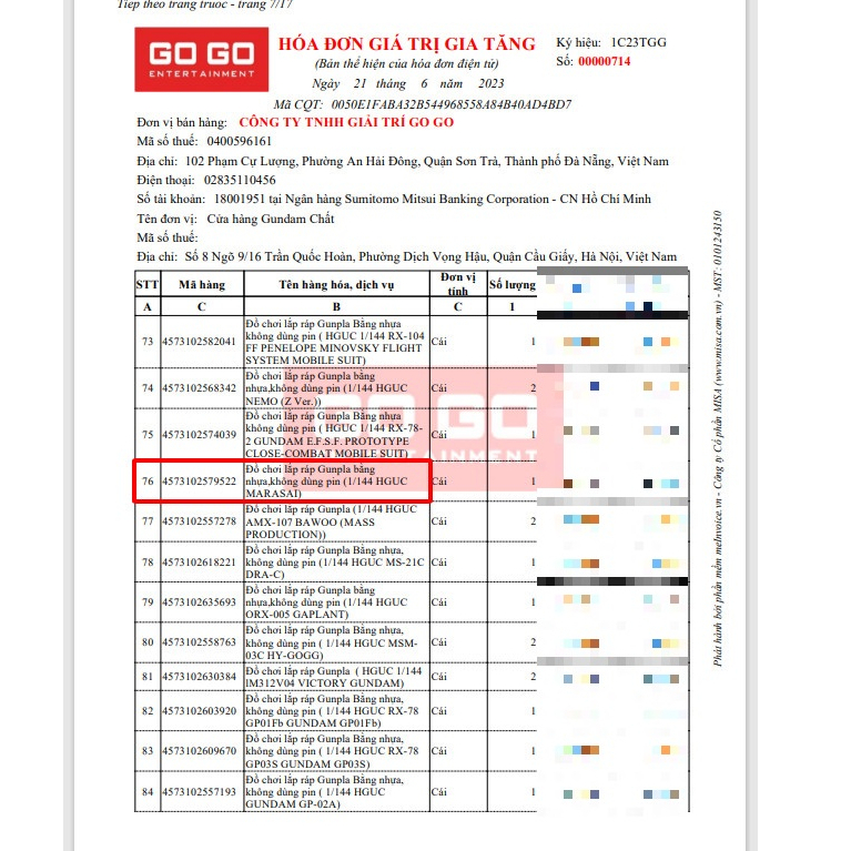 Mô hình lắp ráp MG MARASAI 6618