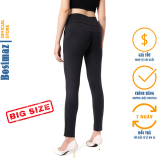 Quần Legging Nâng Mông Bigsize Bosimaz MS521 dài túi trước màu đen, thun co giãn 4 chiều, vải đẹp dày, thoáng mát.
