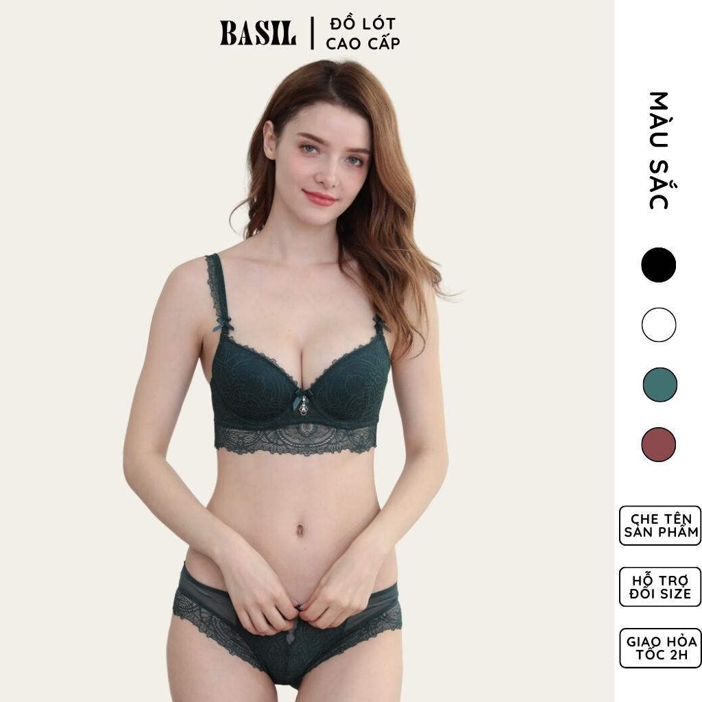 Bộ đồ lót QB21 Basil nữ có gọng mút vừa nâng ngực tự nhiên ren mềm cao cấp
