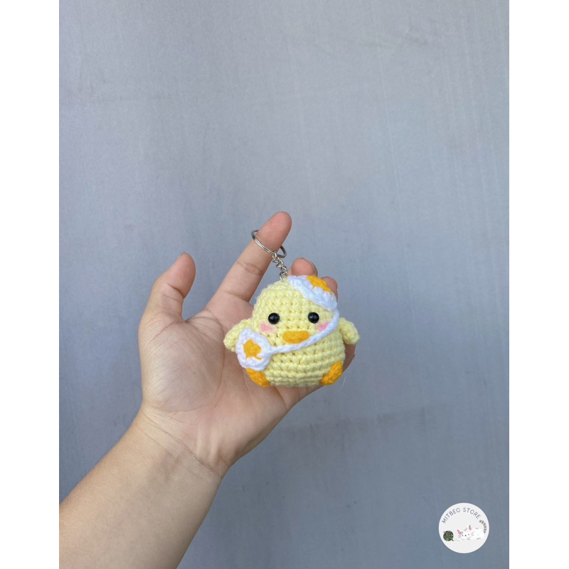 Móc khoá gà con đeo túi bằng len,gà con bằng len móc cute xinh xắn