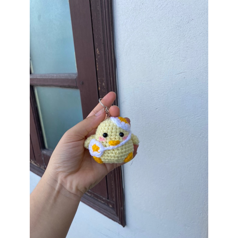 Móc khoá gà con đeo túi bằng len,gà con bằng len móc cute xinh xắn