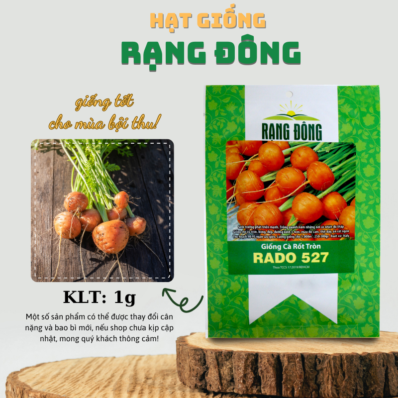 Hạt giống Cà Rốt Tròn dễ chăm sóc, trồng quanh năm (gói 2 gr) - Hạt giống Rạng Đông