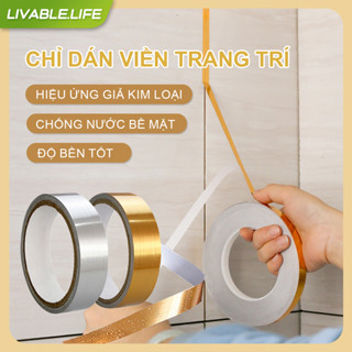 Băng keo dán viền gạch loại 50M Băng Keo Gạch Sứ Trang Trí, Sàn Nhà Tường Chống Thấm Nước Màu Vàng / Bạc 0.5 / 1/1.5/2 X