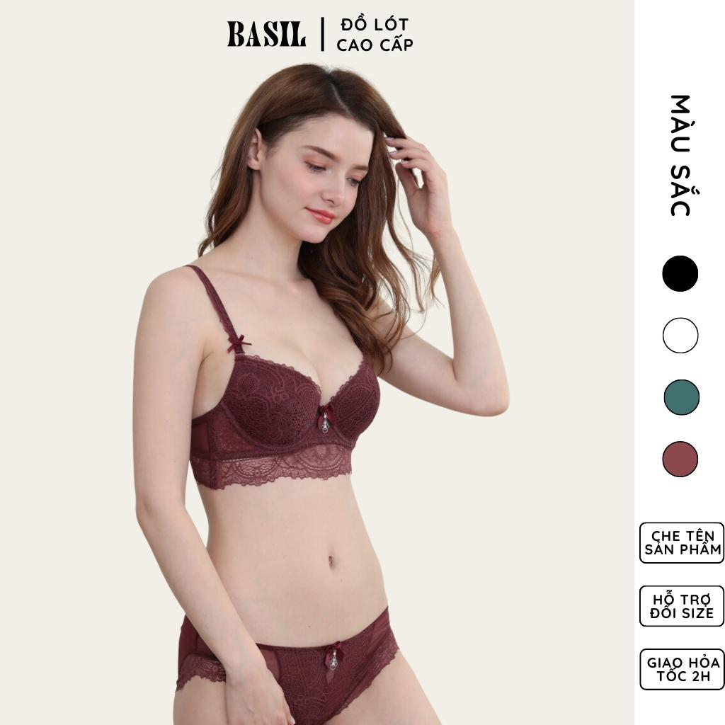 Bộ đồ lót QB21 Basil nữ có gọng mút vừa nâng ngực tự nhiên ren mềm cao cấp