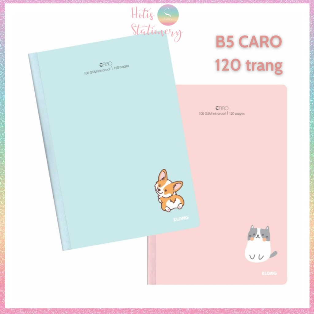 Vở may dán gáy Kẻ ô Caro KLong - 80/ 120/ 200 trang