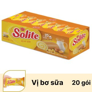 Bánh bông lan cuộn kem Solite hộp 360g