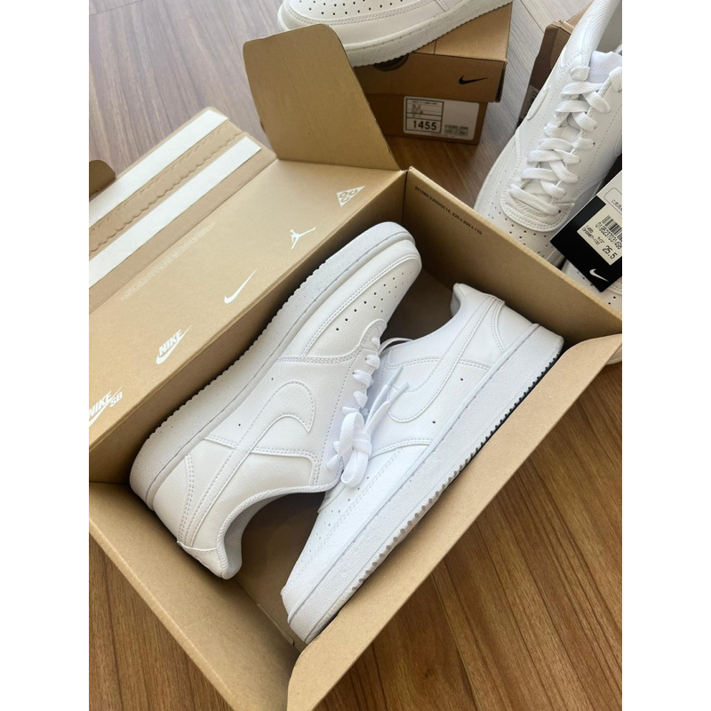 Giày Sneaker Unisex Nike Court Vision Low Next Nature All White Màu Trắng Full  (H3158 -100