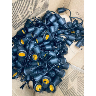 combo 10 Đui đèn E27 đuôi xoáy đúc liền dây điện 12cm chống chịu nước trang trí ngoài trời