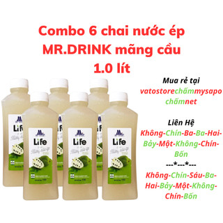 Combo 6 chai nước ép mãng cầu mr.drink 1 lít / combo 3 chai nước mãng cầu ép mr drink 1l