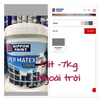 Sơn Nippon 5lit xám ngoài trời chính hãng cty)