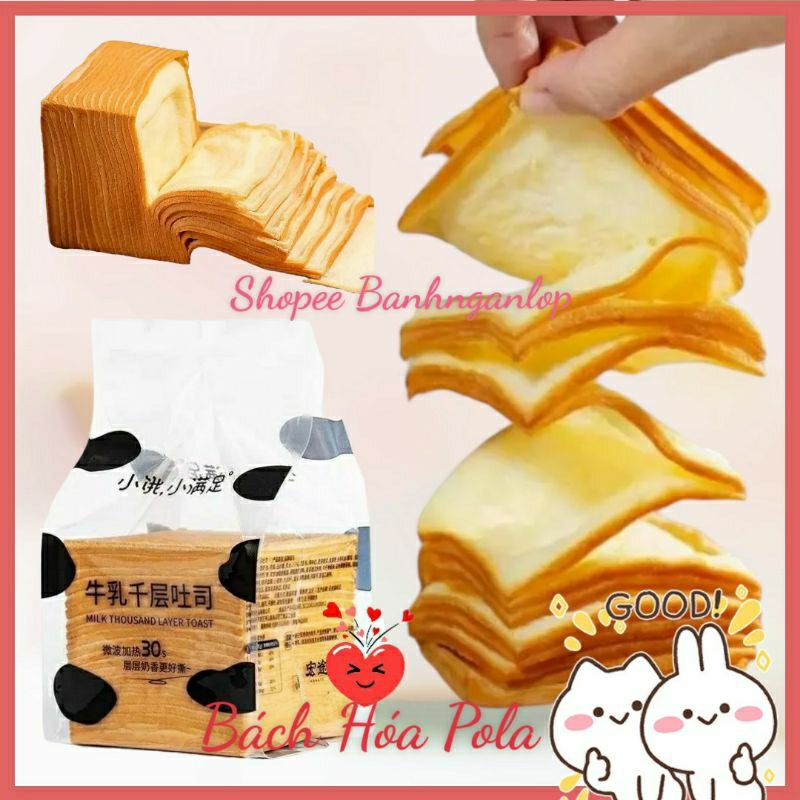 Bánh Gối Ngàn Lớp Bơ Sữa Siêu Ngon Gói Lớn 210g