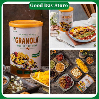 Granola siêu hạt ngũ cốc ăn kiêng Quê Việt, nguyên liệu hữu cơ,không có yến mạch, 1 hộp 500gram