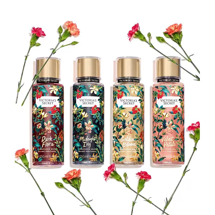 Nước hoa xịt thơm toàn thân Victoria's Secret Fragrance Mist  250ml -Golden Bloom/Dark Flora/Midnight Ivy/Velvet Petals