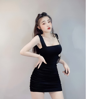 Đầm SP68353, đầm ôm cổ vuông chất thun dẻo, nhún eo, nhún sau lưng, có sẵn lót mút, ôm gọn, tốn dáng, du lịch, dự tiệc.