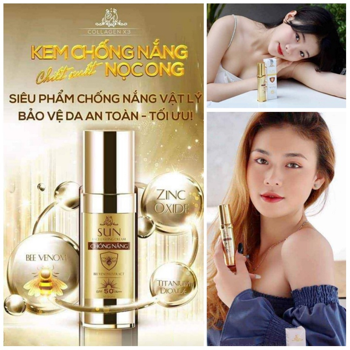 Kem Chống Nắng Collagen X3 Đông Anh 50gr [Hàng Công Ty] Chiết Xuất Nọc Ong, Chống Tia UV, Kiềm Dầu, Bảo Vệ Da Mịn Màng